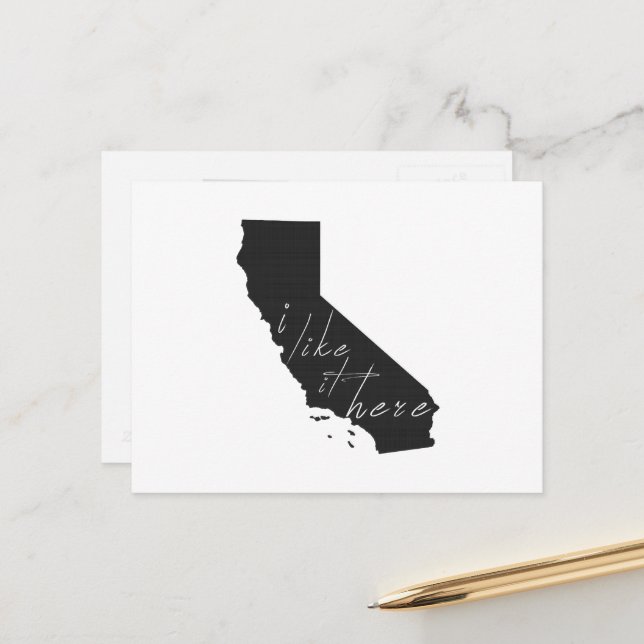 Kalifornien gefällt es hier Staat geformt Halbpens Postkarte (Vorderseite/Rückseite Beispiel)