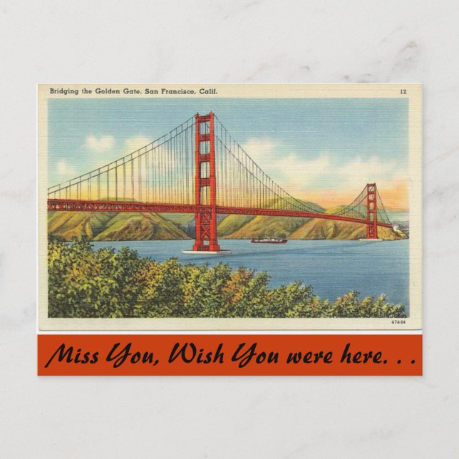 Kalifornien, Golden Gate Bridge Postkarte (Vorderseite)