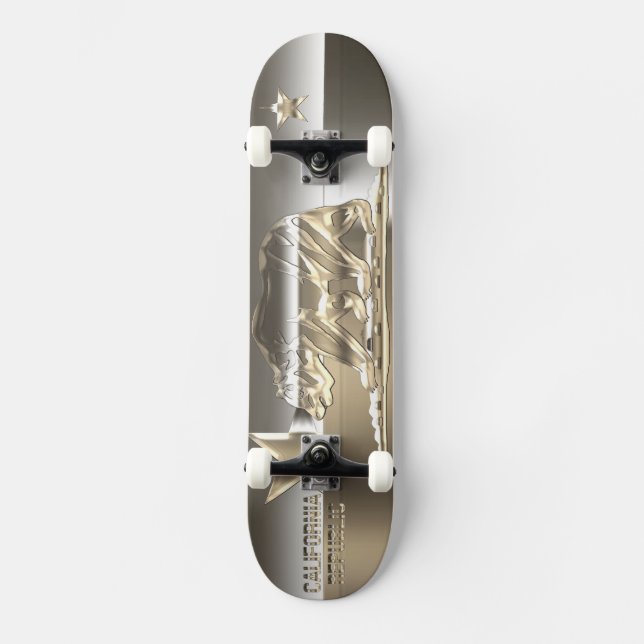 KALIFORNIEN - Goldene Metalle Skateboard (Vorderseite)