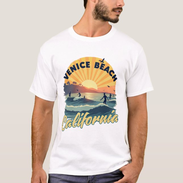 Kalifornien: Goldenes Surfparadies T-Shirt (Vorderseite)