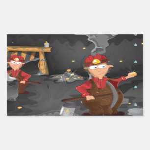 Kalifornien-Goldmine-Bergmänner Rechteckiger Aufkleber