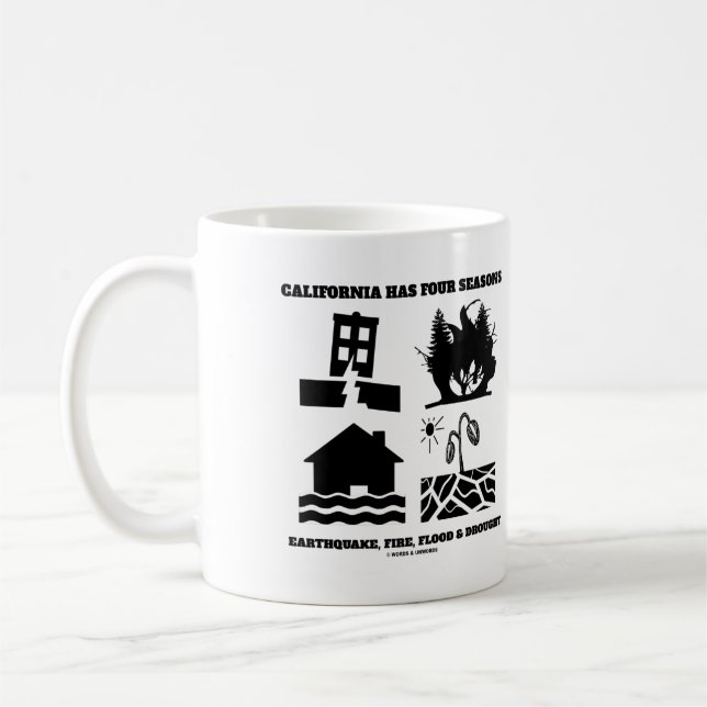 Kalifornien hat vier Jahreszeiten Icons Earthquake Kaffeetasse (Links)