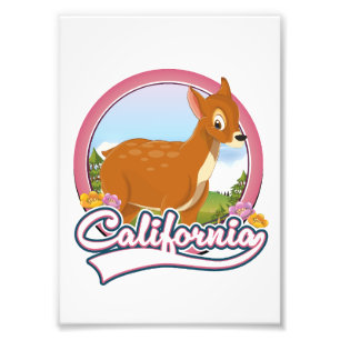 Kalifornien Hirsch Urlaub Logo Fotodruck