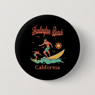 Kalifornien Huntington Beach Ca Surfer Surfen Fisc Button