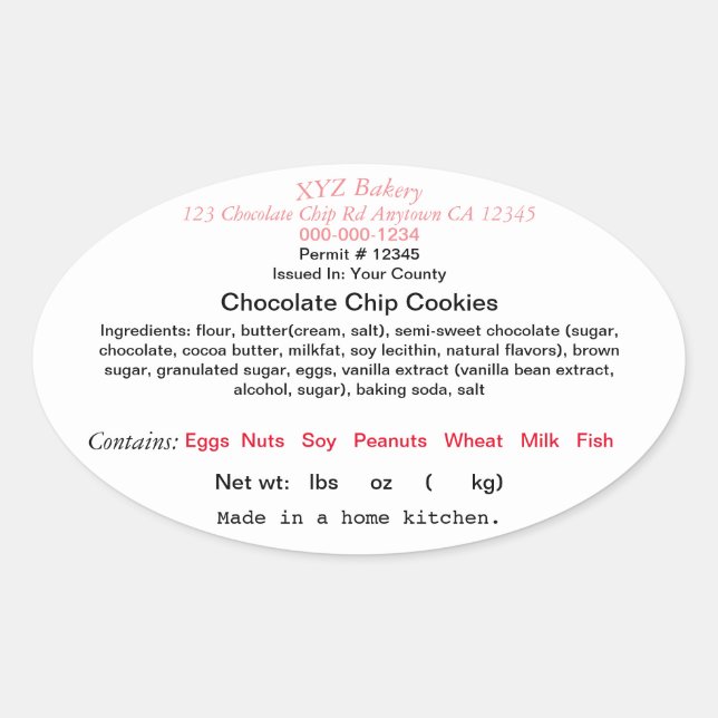 KALIFORNIEN Hütte Lebensmittelrecht Kennzeichnung  Ovaler Aufkleber (Vorderseite)