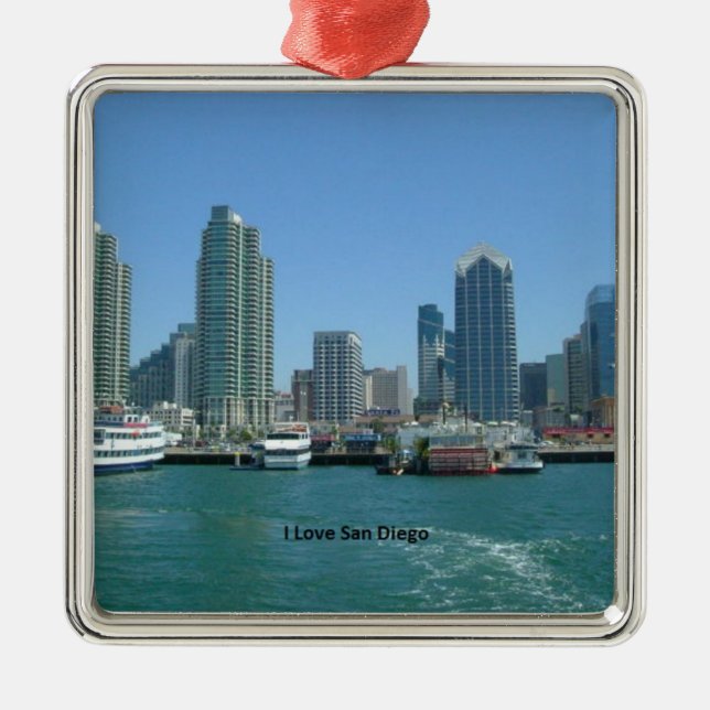 Kalifornien: I Liebe San Diego Silbernes Ornament (Vorne)
