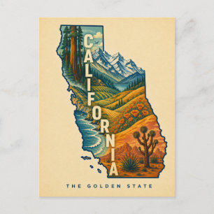 Kalifornien Illustrierte Golden State Karte