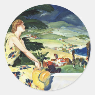 Kalifornien im Sommer Runder Aufkleber