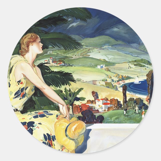 Kalifornien im Sommer Runder Aufkleber (Vorderseite)