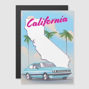 Kalifornien im Vintage-Stil Urlaubs-Plakat Magnetkarte