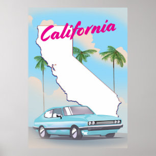 Kalifornien im Vintage-Stil Urlaubs-Plakat Poster