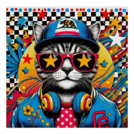 KALIFORNIEN KATZE 5 POSTER