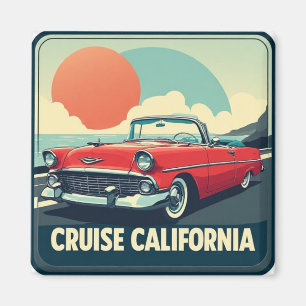 Kalifornien Klassiker-Autoroadtrip Magnet