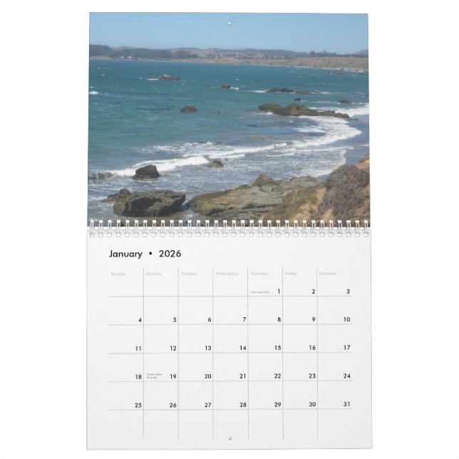 Kalifornien-Küste Kalender (Jan 2026)