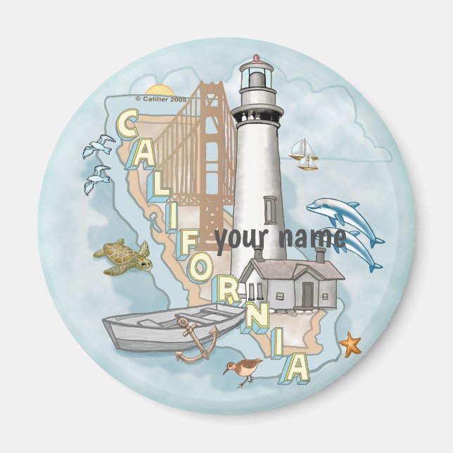 Kalifornien Leuchtturm Magnet  (Vorne)