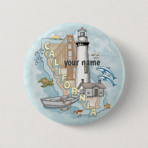 Kalifornien Leuchtturm Pin-Button Button