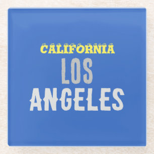 Kalifornien Los Angeles City USA Retro Vintag Blue Glasuntersetzer