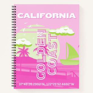 Kalifornien, Los Angeles, Reisekunst, Preppy, Pink Notizbuch