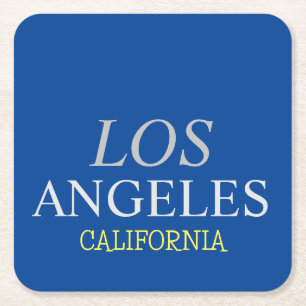 Kalifornien Los Angeles Stadt USA Retro Vintage Bl Rechteckiger Pappuntersetzer