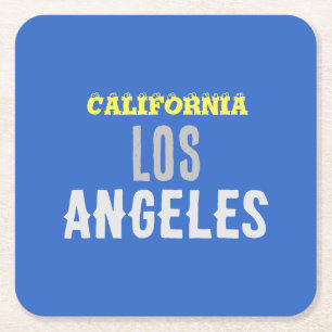 Kalifornien Los Angeles Stadt USA Retro Vintage Bl Rechteckiger Pappuntersetzer