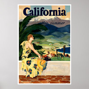 Kalifornien Malerei Reproduktion Reiseplakat Kunst Poster