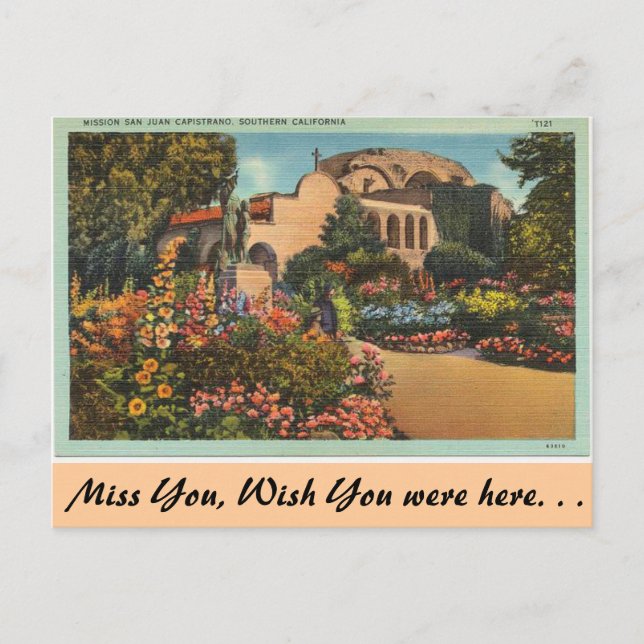 Kalifornien, Mission San Juan Capistrano Postkarte (Vorderseite)