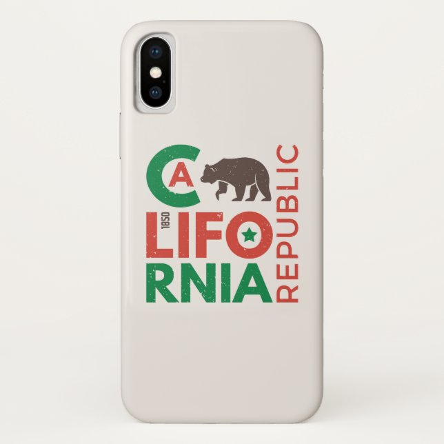 Kalifornien mit Grizzlybär-Logo Case-Mate iPhone Hülle (Rückseite)