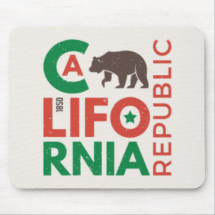 Kalifornien mit Grizzlybär-Logo Mousepad