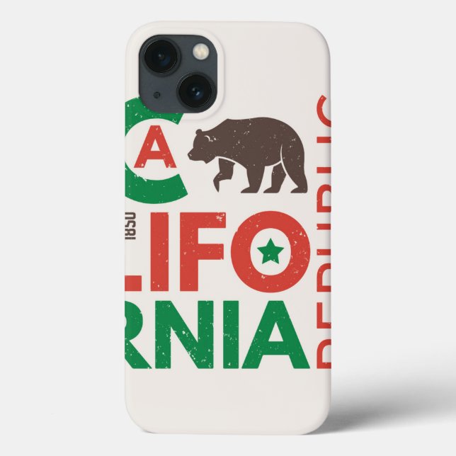 Kalifornien mit Grizzy-Bären-Logo Case-Mate iPhone Hülle (Rückseite)