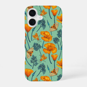 Kalifornien-Mohn und -Jade iPhone 16 Hülle