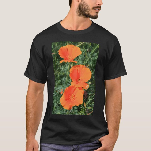 Kalifornien-Mohnblumen-Blumen-T - Shirt (Vorderseite)