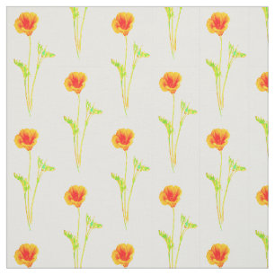 Kalifornien-Mohnblumen-orange Blumen-Muster Stoff