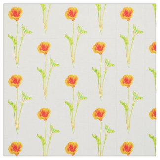 Kalifornien-Mohnblumen-orange Blumen-Muster Stoff