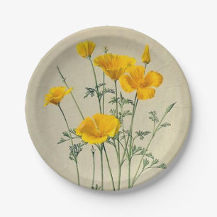 Kalifornien-Mohnblumen-PapierTeller Pappteller
