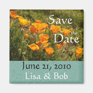 Kalifornien-Mohnblumen-Save the Date Magnet