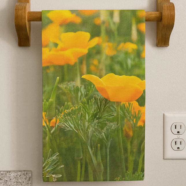 Kalifornien Mohnfleck Fotografie  Geschirrtuch (Kitchen towel front in vertical format)