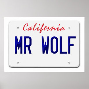 Kalifornien Mr Wolf Kennzeichen Poster