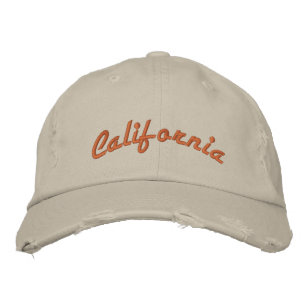Kalifornien Orange Vintage Style abgenutzt Bestickte Baseballkappe
