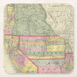 Kalifornien, Oregon, Utah, New Mexiko 2 Rechteckiger Pappuntersetzer