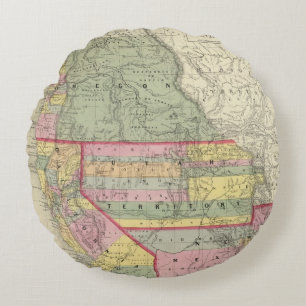 Kalifornien, Oregon, Utah, New Mexiko 2 Rundes Kissen