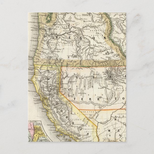 Kalifornien, Oregon, Utah Postkarte (Vorderseite)