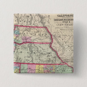 Kalifornien, Oregon, Washington, Utah, New Mexico Button