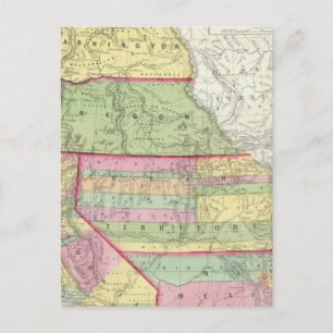 Kalifornien, Oregon, Washington, Utah, New Mexico Postkarte