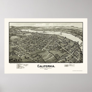 Kalifornien, PA Panoramakarte - 1902 Poster