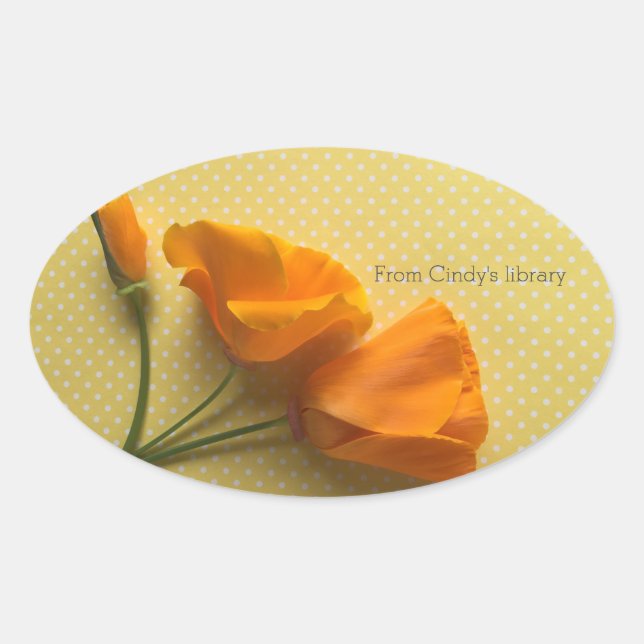 Kalifornien-Pappkuchen auf gelben und weißen Polka Ovaler Aufkleber (Vorderseite)