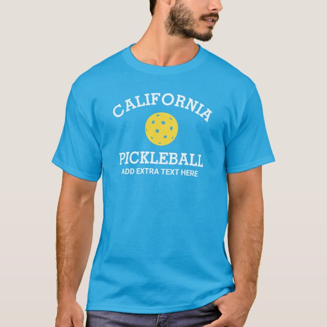 Kalifornien Pickleball Club Partner Name Custom T-Shirt (Vorderseite)