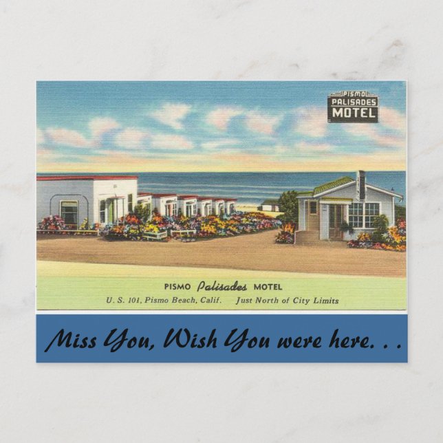 Kalifornien, Pismo Palisades Motel Postkarte (Vorderseite)