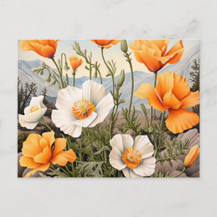 Kalifornien Poppy Floral Postkarte