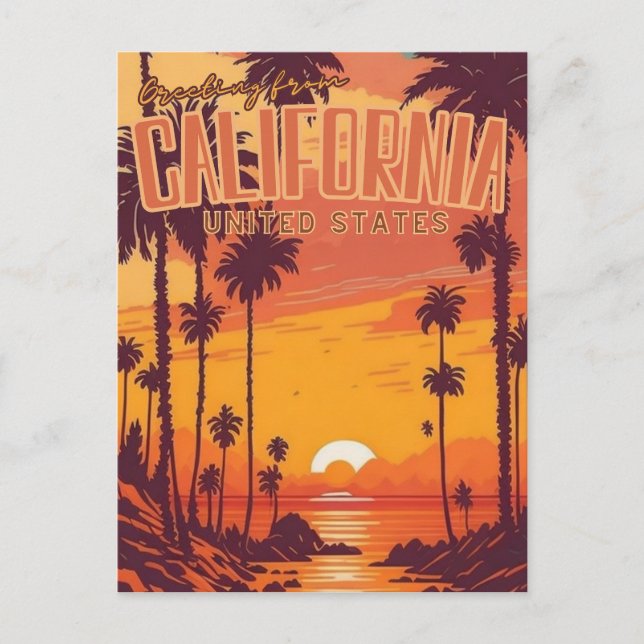 Kalifornien Postkarte (Vorderseite)