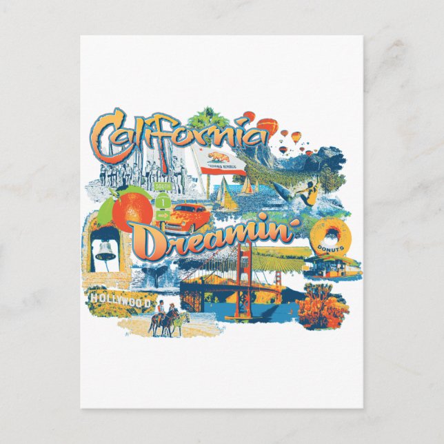 Kalifornien Postkarte (Vorderseite)